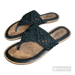 Lucky Brand sandals 7.5 crochet sandals 7.5 black sandals 7.5 bohemian sandals